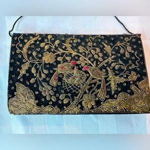 Vintage intricate and exquisite zardozi bag, hand made in India.